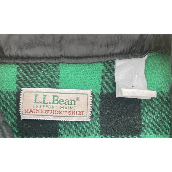 LL Bean Maine Guide Shirt Men's Wool Blend Green Size 27 Length 21.5 Width - Picture 4 of 8